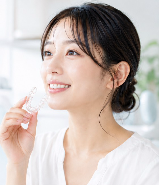 マウスピースを持つ人物のイメージ